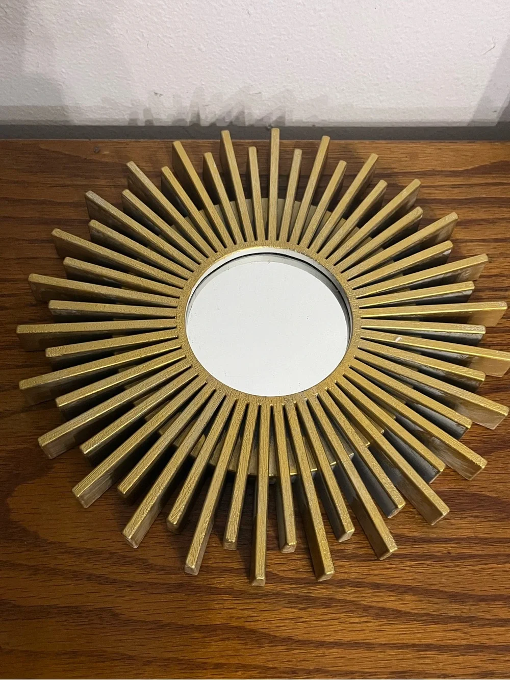 Vintage resin Sunburst Wall Mirror - Decorative Home Accent